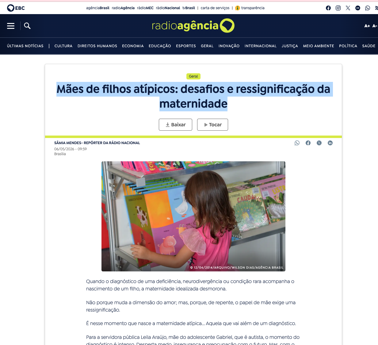 Agência Brasil - 06/05/2026
